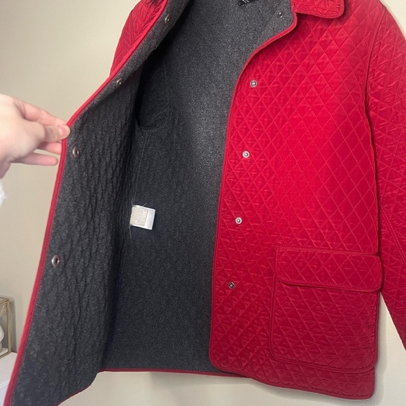 Vintage English Countryside Heritage Style Red Quilted Barn chore Jacket - Picture 6 of 14
